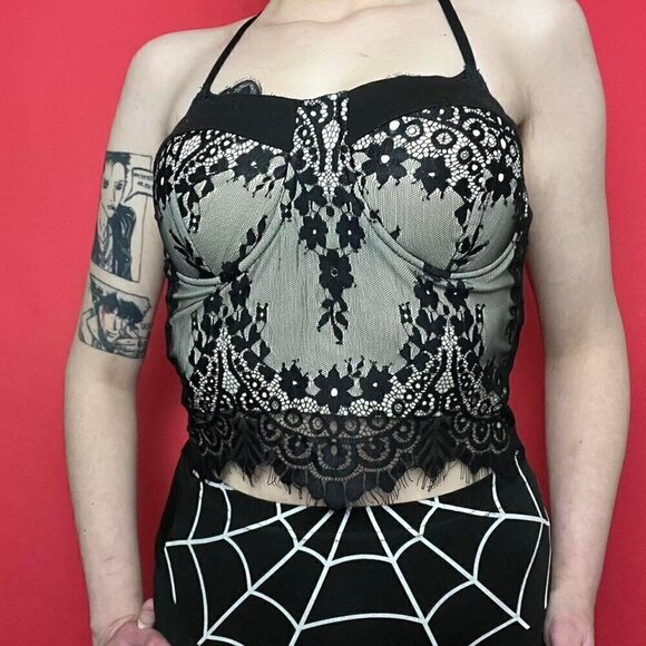 Revamped Tops - Revamped / strapless cropped corset style bustier 🖤🤎